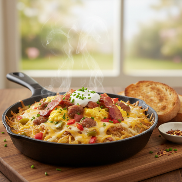 Cheesy Breakfast Hash Brown Delight recipe