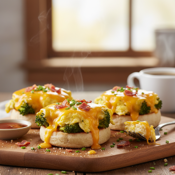 Cheesy Broccoli Breakfast Melts recipe