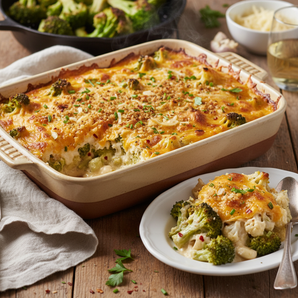 Cheesy Broccoli Cauliflower Bake recipe