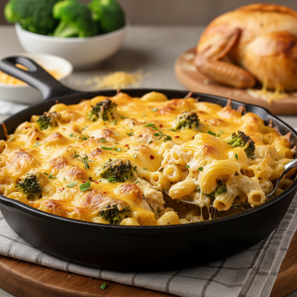 Cheesy Broccoli Chicken Macaroni Bake recipe