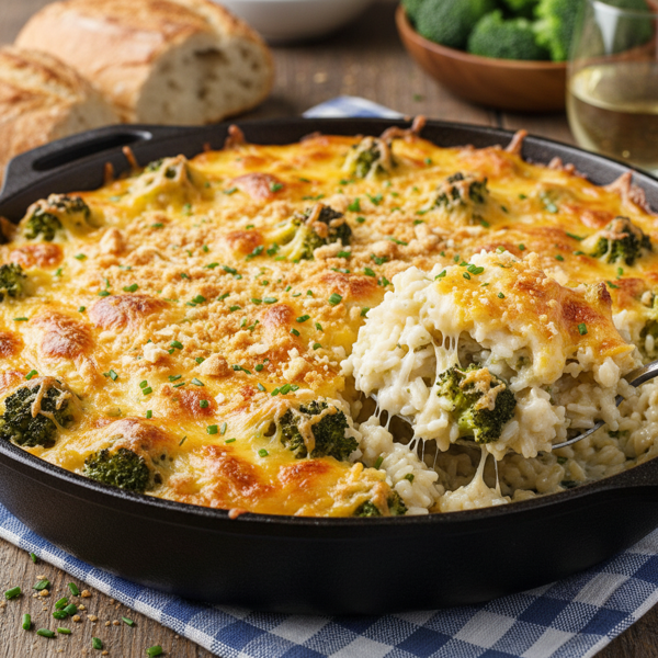 Cheesy Broccoli Rice Casserole Delight recipe