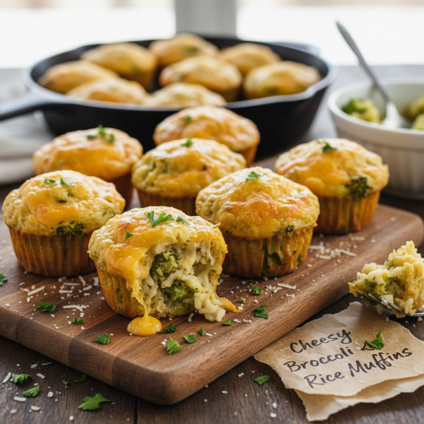 Cheesy Broccoli Rice Muffins recipe