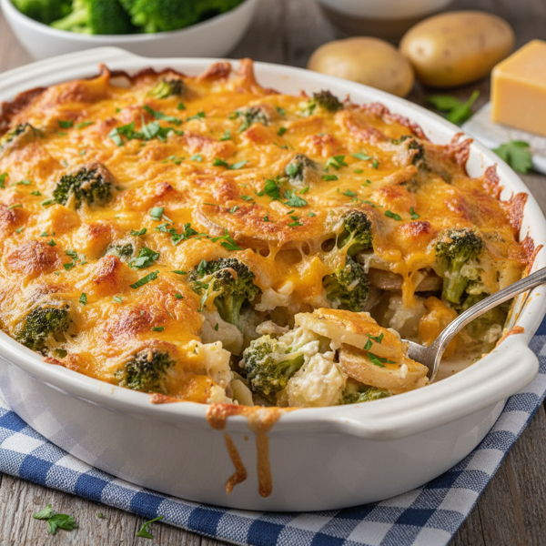 Cheesy Broccoli and Potato Casserole recipe