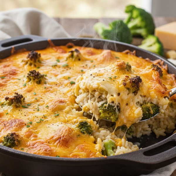 Cheesy Broccoli and Rice Bake recipe
