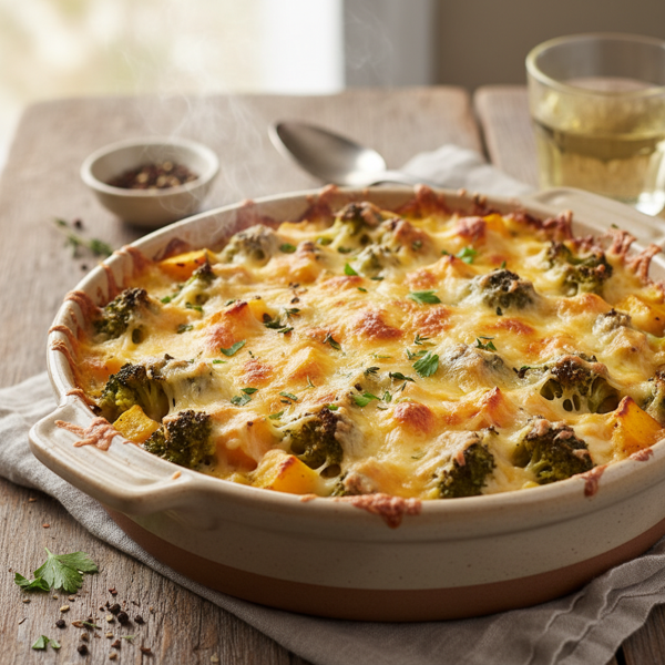 Cheesy Broccoli and Squash Bake recipe