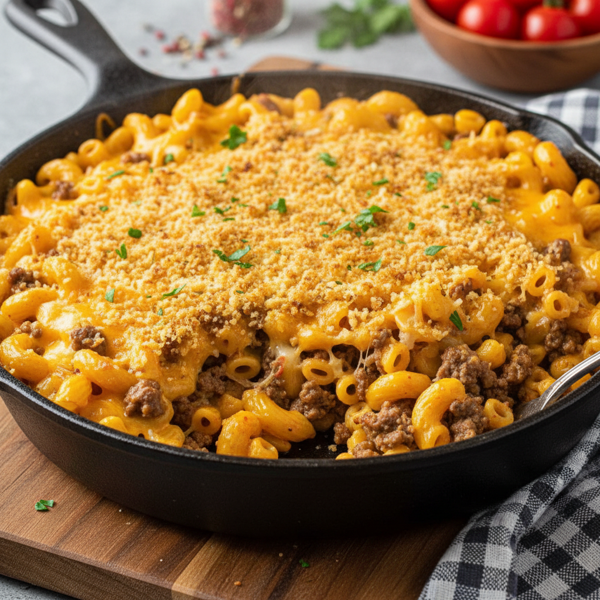Cheesy Burger Macaroni Skillet recipe