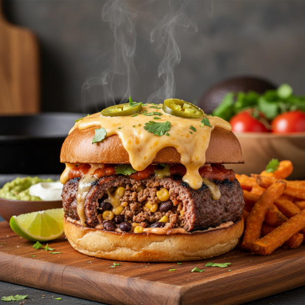 Cheesy Burrito-Stuffed Burgers recipe