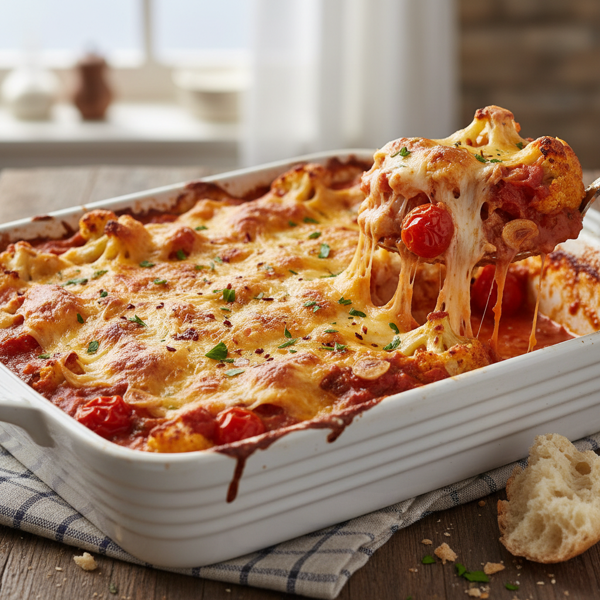 Cheesy Cauliflower Bake with Tomato Sauce recipe