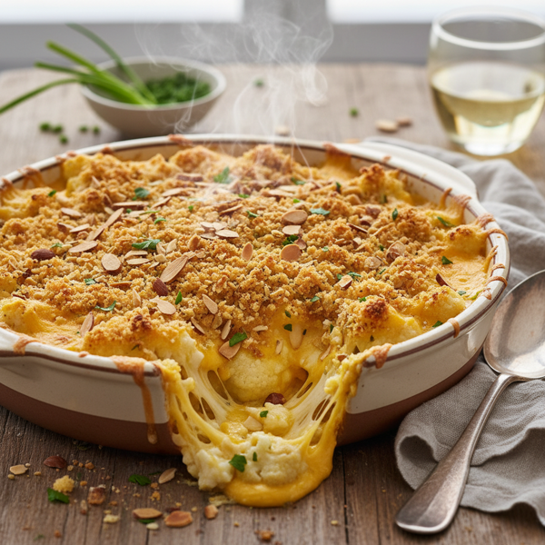 Cheesy Cauliflower Gratin with Crunchy Topping recipe