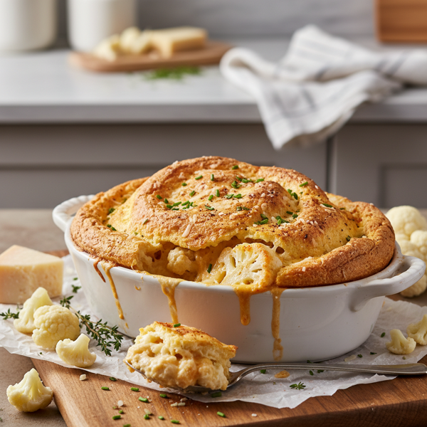 Cheesy Cauliflower Soufflé Bake recipe