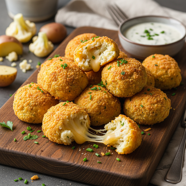 Cheesy Cauliflower & Mashed Potato Bites recipe