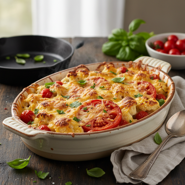 Cheesy Cauliflower and Tomato Delight recipe