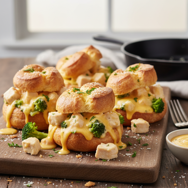 Cheesy Chicken Broccoli Popover Puffs recipe