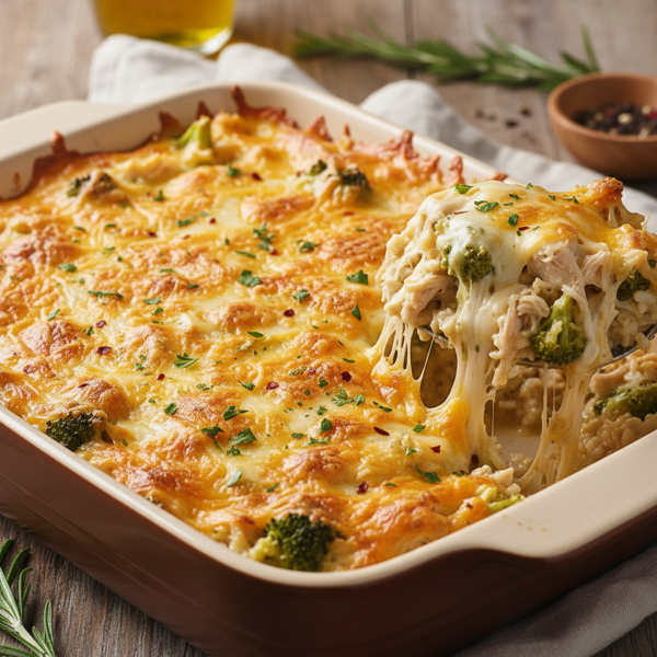 Cheesy Chicken Broccoli Rice Bake recipe