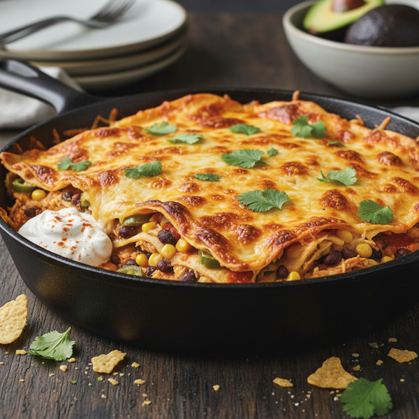 Cheesy Chicken Chili Enchilada Lasagna recipe