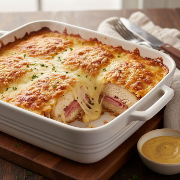 Cheesy Chicken Cordon Bleu Bake recipe