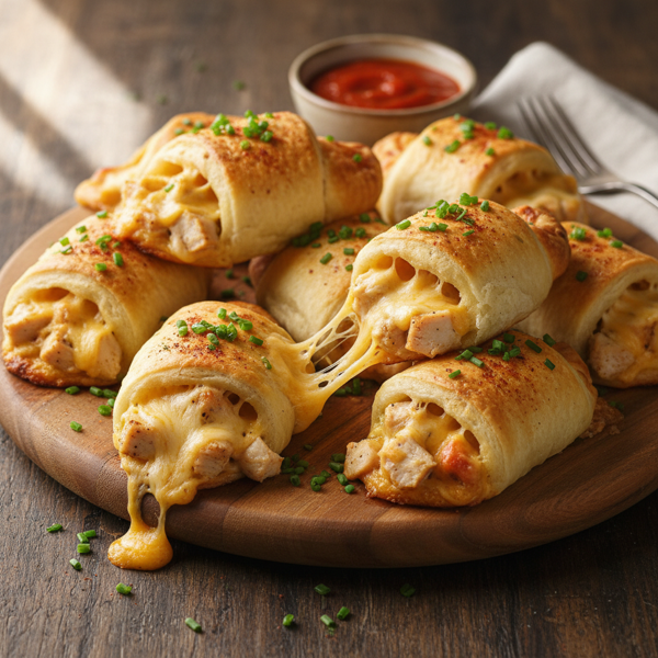 Cheesy Chicken Crescent Roll-Ups recipe