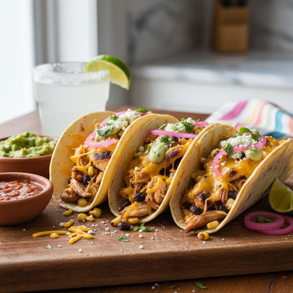 Cheesy Chicken Delight Tacos recipe