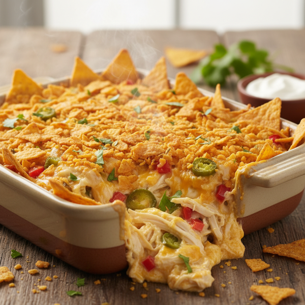 Cheesy Chicken Dorito Delight Casserole recipe