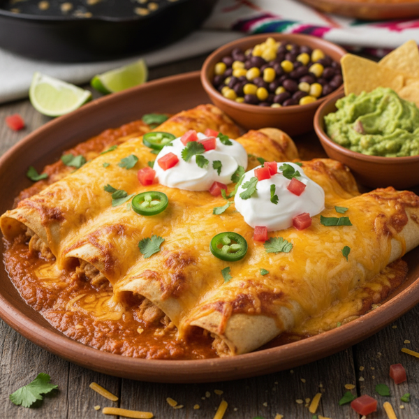 Cheesy Chicken Fiesta Enchiladas recipe