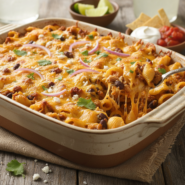 Cheesy Chicken Taco Pasta Bake recipe