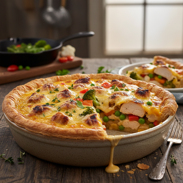 Cheesy Chicken Veggie Pie recipe