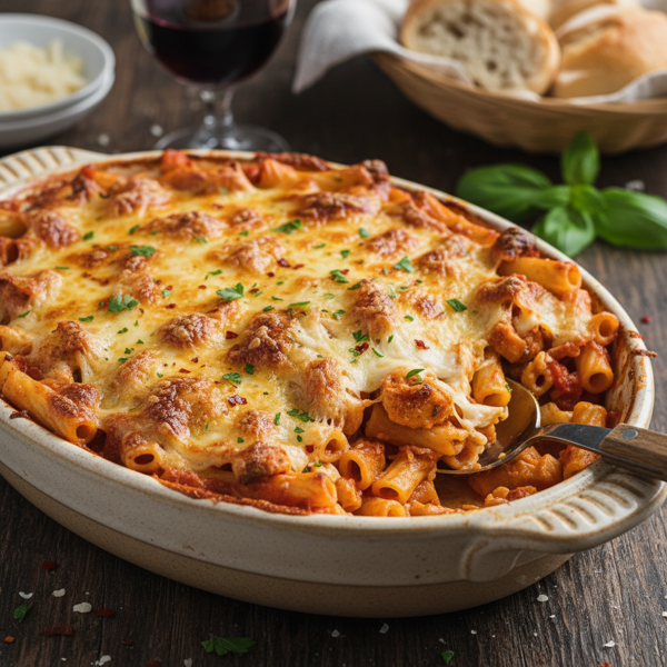 Cheesy Chicken Ziti Bake recipe