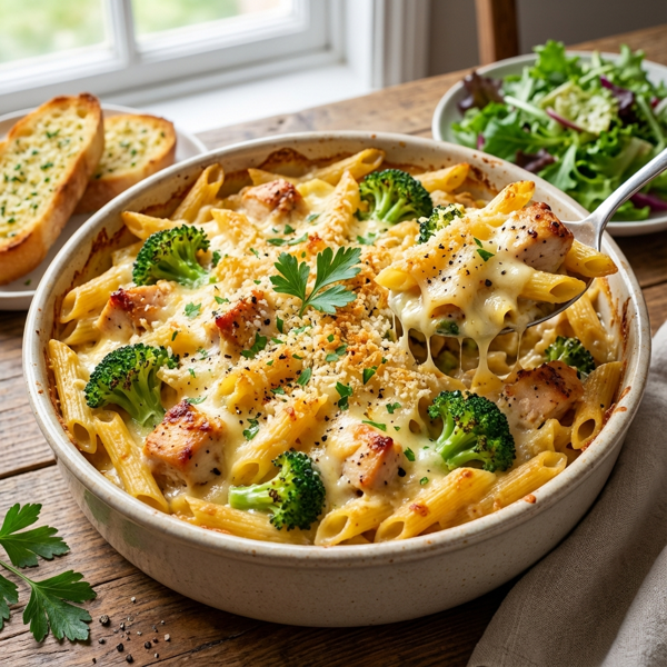 Cheesy Chicken & Broccoli Penne Bake recipe