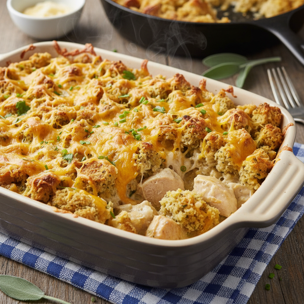 Cheesy Chicken & Stuffing Casserole recipe