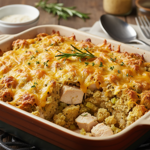 Cheesy Chicken & Stuffing Delight Casserole recipe