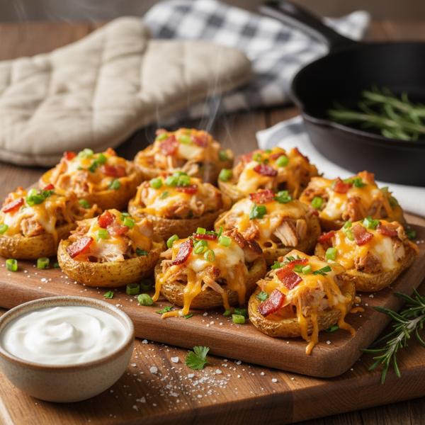 Cheesy Chicken and Bacon Potato Bites recipe