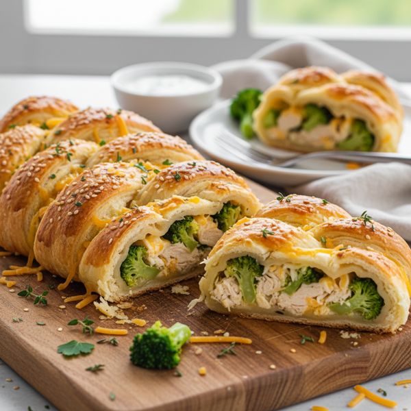 Cheesy Chicken and Broccoli Crescent Braid recipe