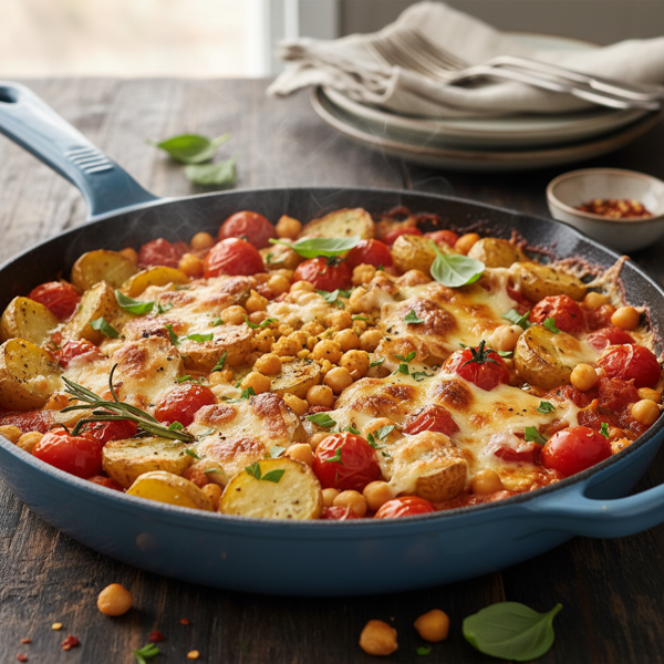 Cheesy Chickpea & Tomato Potato Delight recipe