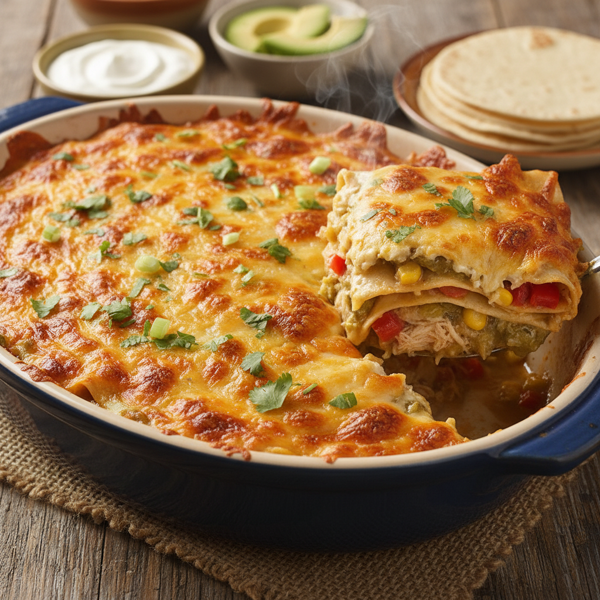Cheesy Chile Enchilada Casserole Delight recipe