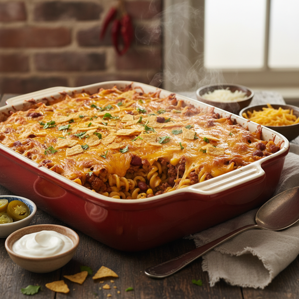 Cheesy Chili Noodle Bake recipe