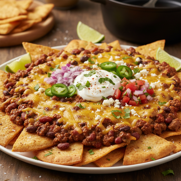Cheesy Chili Pita Nachos Delight recipe