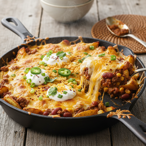 Cheesy Chili Potato Bake recipe