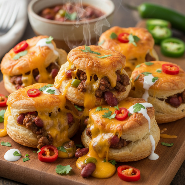 Cheesy Chili Puffs recipe