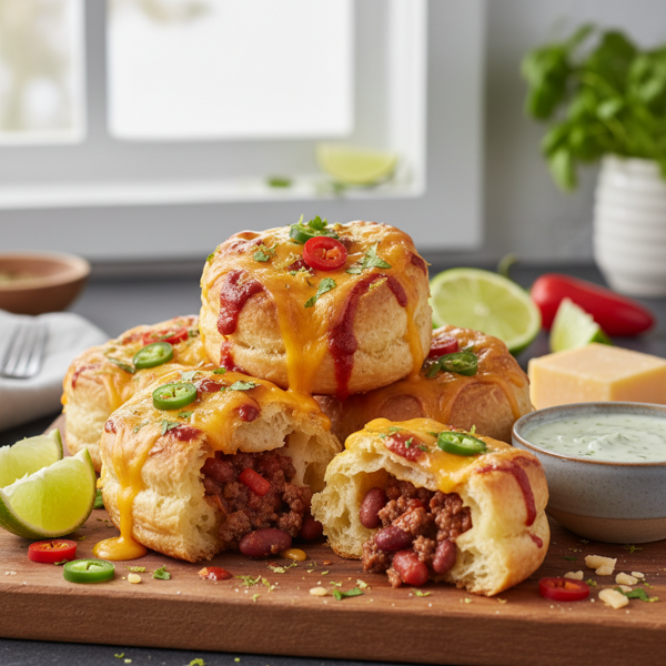 Cheesy Chili Puffs with a Zesty Kick recipe
