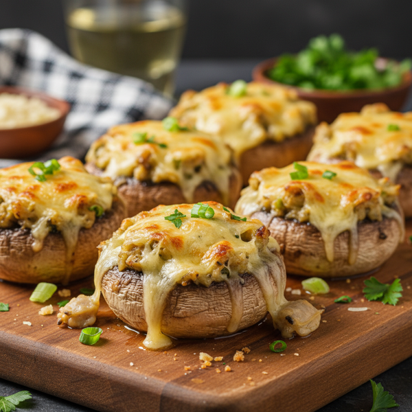 Cheesy Clam Stuffed Mushrooms recipe