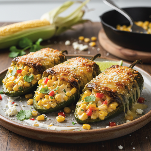 Cheesy Corn-Stuffed Poblano Peppers recipe