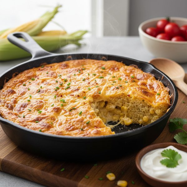 Cheesy Cornbread Pudding Delight recipe