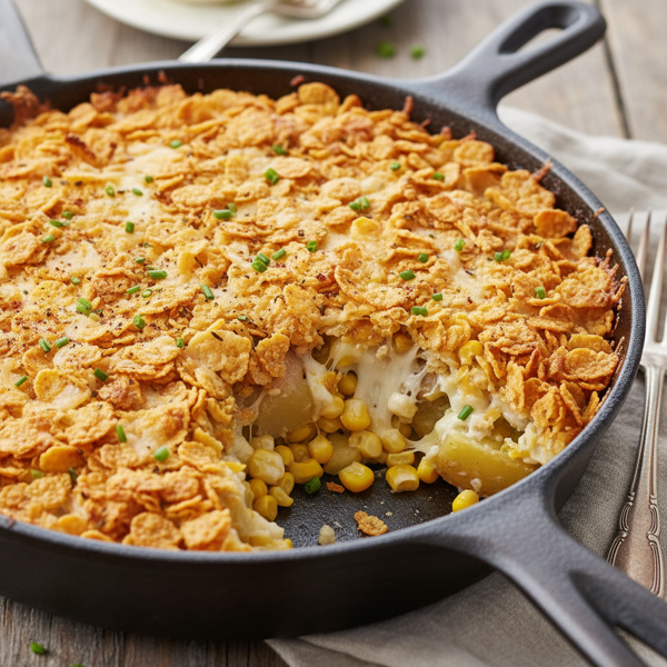 Cheesy Cornflake-Crusted Potato Bake recipe
