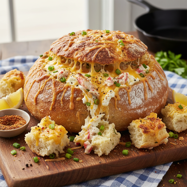 Cheesy Crab Bay Bread Bake recipe