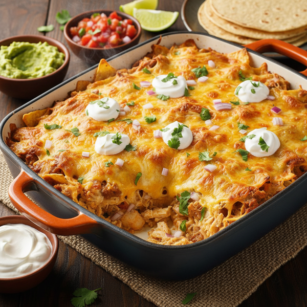 Cheesy Creamy Chicken Taco Bake recipe