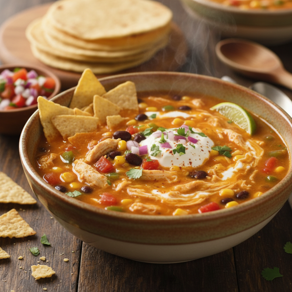 Cheesy Creamy Chicken Taco Soup recipe