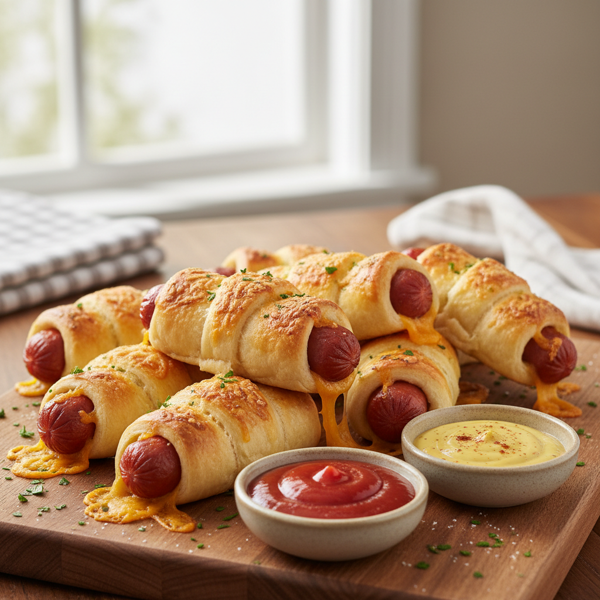 Cheesy Crescent-Wrapped Hot Dogs recipe