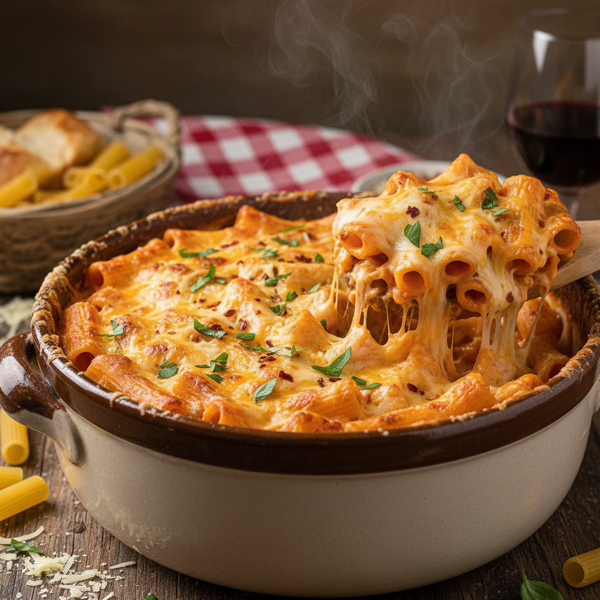 Cheesy Crock Pot Rigatoni Delight recipe