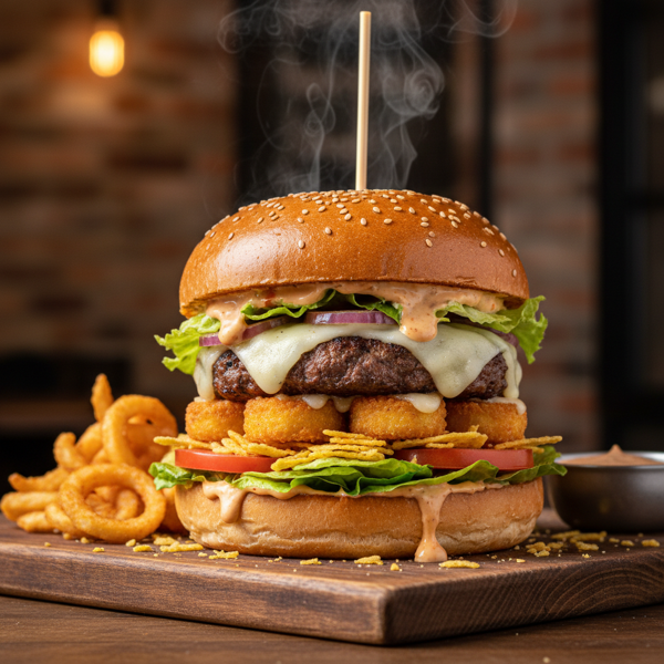 Cheesy Crunch Burger Deluxé recipe