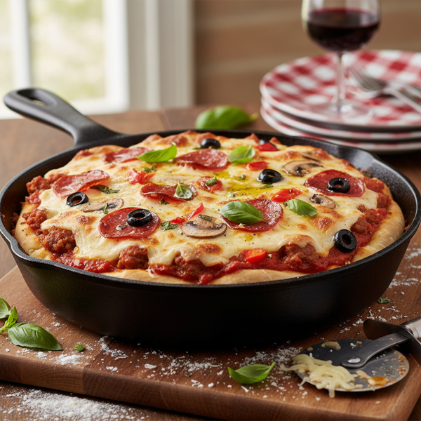 Cheesy Delight Upside Down Pizza Bake recipe